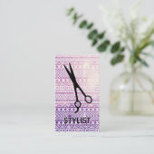 aztec tribale melkwegroze paars haarstaarthaar visitekaartje (Staand voorkant)