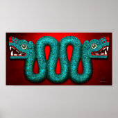 Aztec Turquoise Mosaic Serpent Poster (Voorkant)