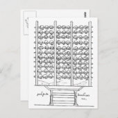 Aztec Tzompantli schedelrek Codex Duran Briefkaart (Voorkant / Achterkant)