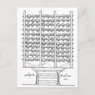 Aztec Tzompantli schedelrek Codex Duran Briefkaart