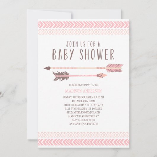 Aztec | Uitnodiging tot Baby shower (Voorkant)