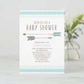Aztec | Uitnodiging tot Baby shower (Staand voorkant)