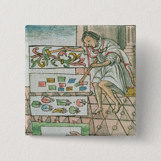 Aztec vetherartisan vierkante button 5,1 cm (Voorkant)