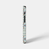 Aztec Vormen Patroon Roest Kleur Creme Teal-Blauw iPhone Hoesje (Linkerkant)