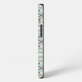 Aztec Vormen Patroon Roest Kleur Creme Teal-Blauw iPhone Hoesje (Linkerkant)