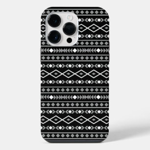 Aztec Vormen Patroon Wit Grijs Zwart iPhone 14 Pro Max Hoesje