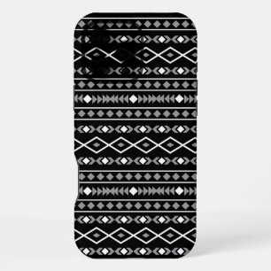 Aztec Vormen Patroon Wit Grijs Zwart iPhone 16 Pro Max Hoesje