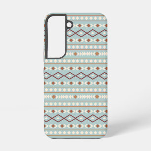 Aztec-vormenpatroon roest crème turkooisblauw samsung galaxy hoesje
