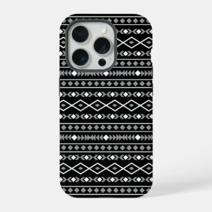 Aztec-vormenpatroon Wit Grijs Zwart iPhone 15 Pro Case