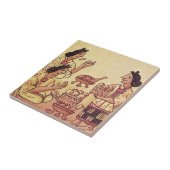 Aztec Vrouwen in een Banquet Tegeltje (Zijkant)