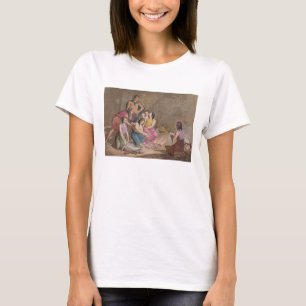 Aztec-vrouwen maken maïsbrood uit 'Le C', Mexico T-shirt
