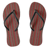 Aztec Warm Red Oranje Brown Art Teenslippers (Voetbed)