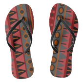 Aztec Warm Red Oranje Brown Art Teenslippers (Voetbed)