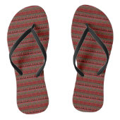 Aztec Warm Red Oranje Brown Art Teenslippers (Voetbed)