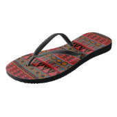 Aztec Warm Red Oranje Brown Art Teenslippers (Schuin)