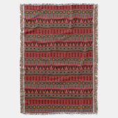 Aztec Warm Red Oranje Retro Tribal Ethnic Native Deken (Voorkant Verticaal)