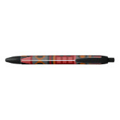 Aztec Warm Red Oranje Retro Tribal Ethnic Native Zwarte Inkt Pen (Achterkant)