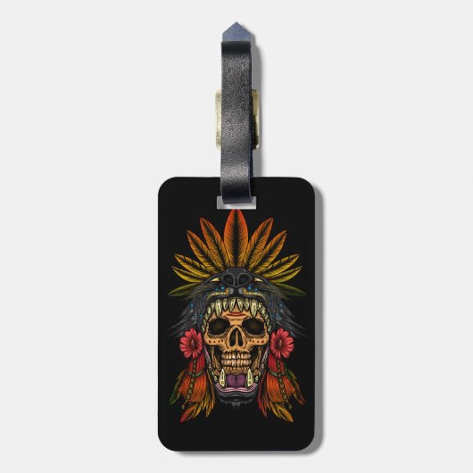 Aztec Warrior Bagagelabel (Achterkant verticaal)