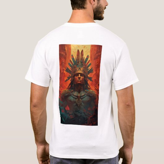 Aztec Warrior - Cool Aztec cultuur T-shirt (Achterkant)