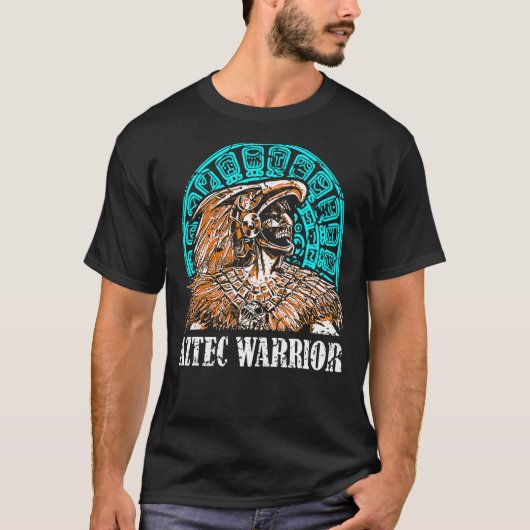 Aztec Warrior King Mexican Native Art Maya Mayans T-shirt (Voorkant)
