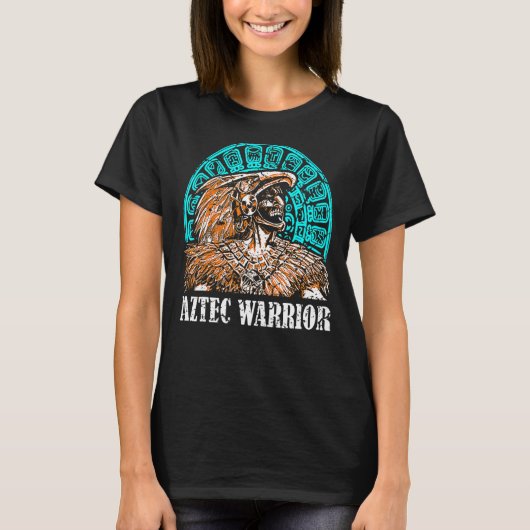 Aztec Warrior King Mexican Native Art Maya Mayans T-shirt (Voorkant)