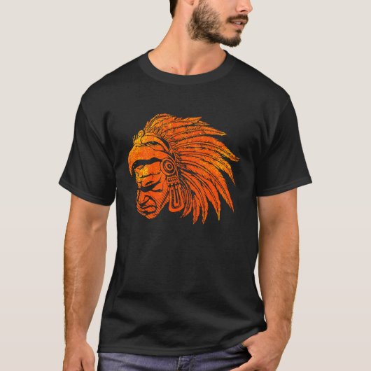 Aztec Warrior King Mexico Native Aztec Mayas 4 T-shirt (Voorkant)