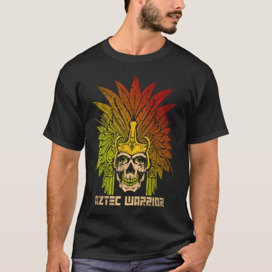 Aztec Warrior King Mexico Native Aztec Mayas T-shirt (Voorkant)