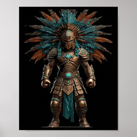 Aztec Warrior Mexican Boxing Pride Poster (Voorkant)
