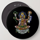 Aztec Warrior Shaman Ronde Button 6,0 Cm (Voorkant /achterkant)
