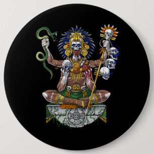 Aztec Warrior Shaman Ronde Button 6,0 Cm