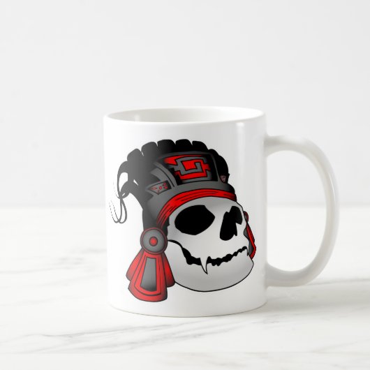 Aztec Warrior Skull Coffee Cup Koffiemok (Rechts)