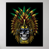Aztec Warrior Skull Indiaans Masker Poster (Voorkant)