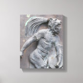 Aztec Warrior Stone carving Canvas Afdruk (Voorkant)