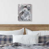 Aztec Warrior Stone carving Canvas Afdruk (Insitu (Slaapkamer))