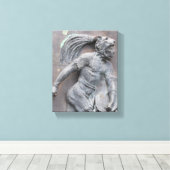Aztec Warrior Stone carving Canvas Afdruk (Insitu (Houten vloer))