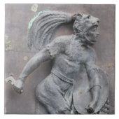 Aztec Warrior Stone carving Tegeltje (Voorkant)