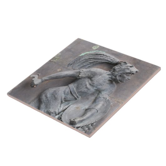 Aztec Warrior Stone carving Tegeltje (Zijkant)