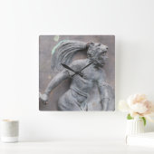 Aztec Warrior Stone carving Vierkante Klok (Huis)