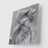 Aztec Warrior Stone carving Vierkante Klok (Hoek)