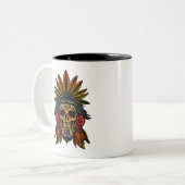 Aztec Warrior Tweekleurige Koffiemok (Voorkant links)