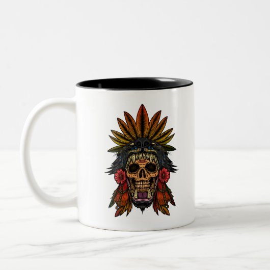 Aztec Warrior Tweekleurige Koffiemok (Links)