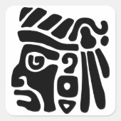 Aztec Warrior Vierkante Sticker (Voorkant)