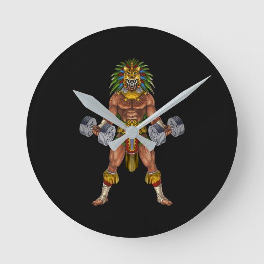 Aztec Warrior Weightlift Ronde Klok (Voorkant)