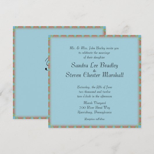 Aztec Wedding Uitnodiging (Voorkant / Achterkant)