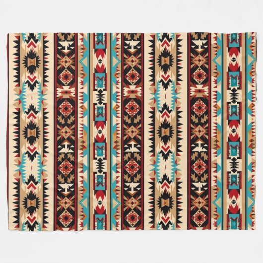 Aztec Western Pattern Fleece Deken (Voorkant (Horizontaal))