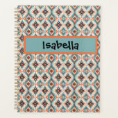 Aztec Westerne Tribal Blauwgroen perzik Planner (Voorkant)