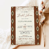 Aztec Westerse Bruiloft Uitnodiging, Rustieke Boho Kaart