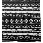 Aztec White op Black Mixed Motifs Pattern Douchegordijn (Voorkant)