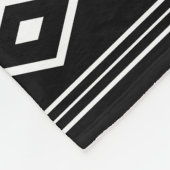 Aztec White op Black Mixed Motifs Pattern Fleece Deken (Hoek)