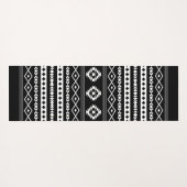 Aztec White op Black Mixed Motifs Pattern Yogamat (Achterkant (horizontaal))